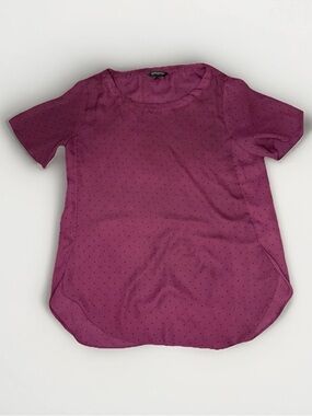 Banana Republic Plum Short Sleeve Polka Dot Tee
